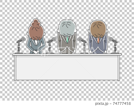 企業の謝罪会見のイラスト 74777458