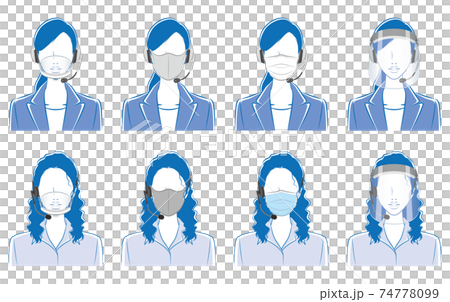 ビジネスウーマンのベクターイラスト. ウイルスの感染対策. 医療従事者. ビジネスウーマンのベクターイラスト. ウイルスの感染対策. 医療従事者. 74778099