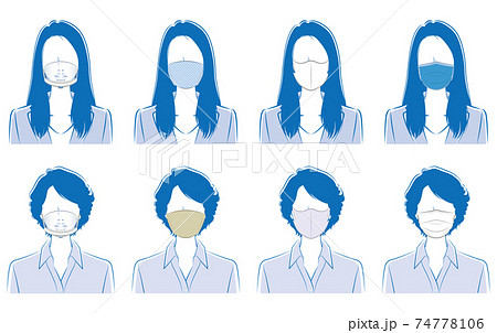 ビジネスウーマンのベクターイラスト. ウイルスの感染対策. ビジネスウーマンのベクターイラスト. ウイルスの感染対策. 74778106