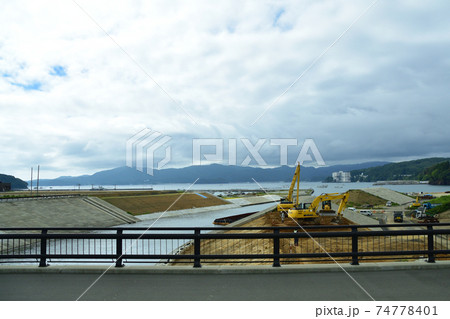 柳津駅から気仙沼駅までの気仙沼線BRT車窓からの風景 柳津駅から気仙沼駅までの気仙沼線BRT車窓からの風景 74778401