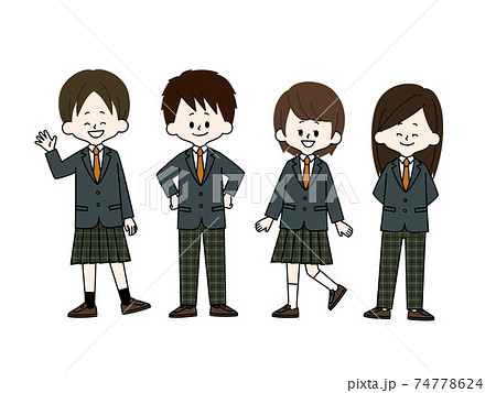 学生服の自由選択のイラスト素材