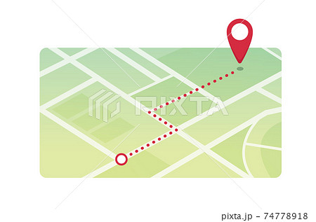 現在地と目的地を表示するマップのイラスト素材 現在地と目的地を表示するマップのイラスト素材