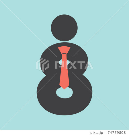 8 Number Thumb Up Business Success Icon Symbol Vector Illustration. 74779808