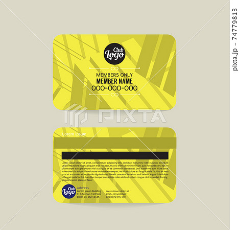 Front And Back Club Member Card Template Abstract Triangle Vector Illustration. 74779813