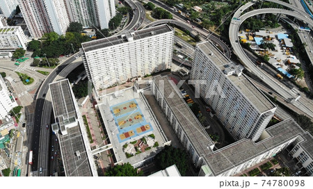 choi hung estate exterior. one of the old public housing since the colonial period 74780098