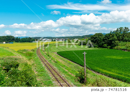 【青森県津軽地方】津軽の農村・田園地帯 74781516