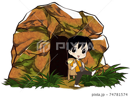 洞窟から出る女性 洞窟から出る女性 74781574