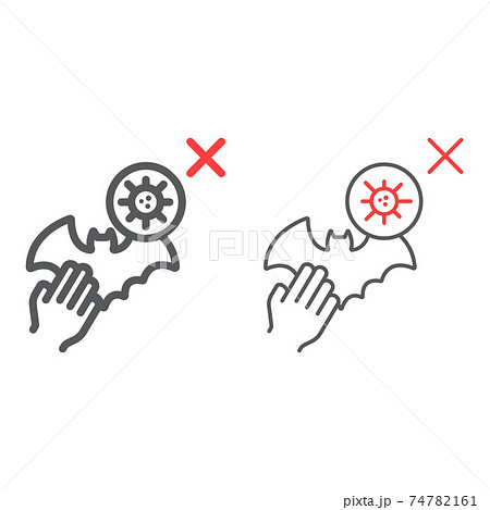 Avoid contact with animals color line icons, coronavirus and covid-19, don t touch bat sign, vector graphics, a linear pattern on a white background, eps 10. Avoid contact with animals color line icons, coronavirus and covid-19, don t touch bat sign, vector graphics, a linear pattern on a white background, eps 10. 74782161
