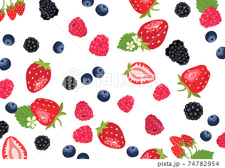 完熟ベリーが散らばった背景素材のイラスト素材