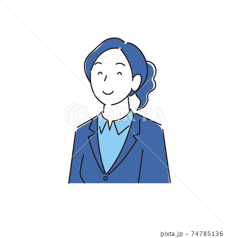 笑顔の女性 スーツ姿 程よいシンプルなイラスト ベクターのイラスト素材