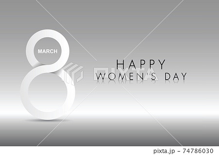 Happy womens day red hearts greeting card. Vector illustration. Wallpaper, flyers, invitation, posters, brochure, banners 74786030