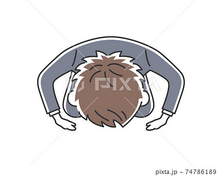 土下座する男性のイラストのイラスト素材
