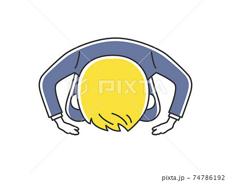 土下座する白人男性のイラスト 土下座する白人男性のイラスト 74786192