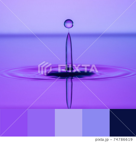 Liquid Drop Art Droplet Balanced On A Sphere With Color Theme 74786619