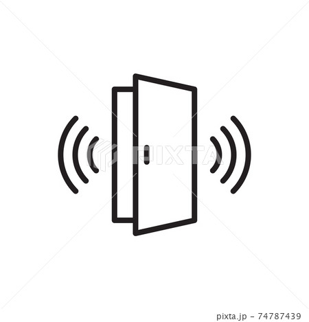 Wireless door outline icon vector automatic opening door modern entrance. For your web site design, logo, app, UI. illustration 74787439