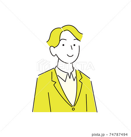 笑顔の男性 スーツ姿 程よいシンプルなイラスト ベクターのイラスト素材
