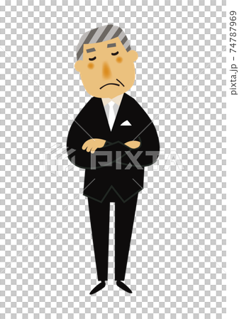 人物の素材。 パーティーのイメージイラスト。 フォーマルスーツのシニア男性。 人物の素材。 パーティーのイメージイラスト。 フォーマルスーツのシニア男性。 74787969