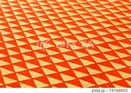 鱗文様　赤金　和紙 74789003