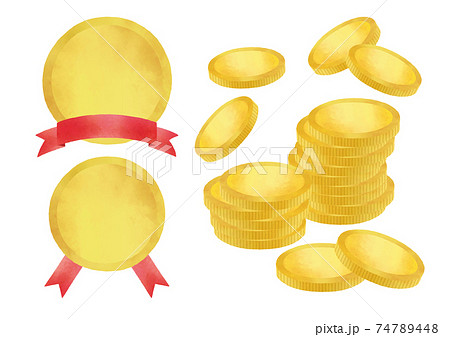 コイン水彩画セット コイン水彩画セット 74789448