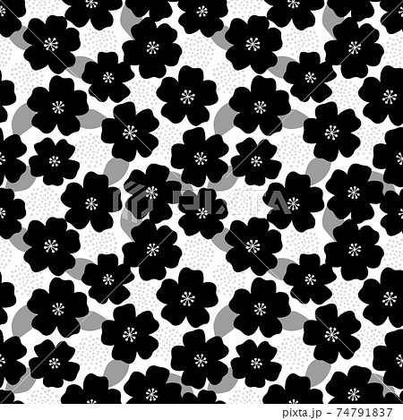 シームレス北欧風 花柄パターン ファブリック のイラスト素材