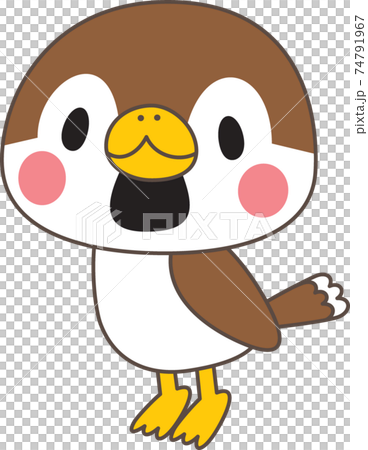 雀キャラクターのイラスト素材