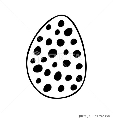 Easter egg doodle illustration isolated on white background. 74792350