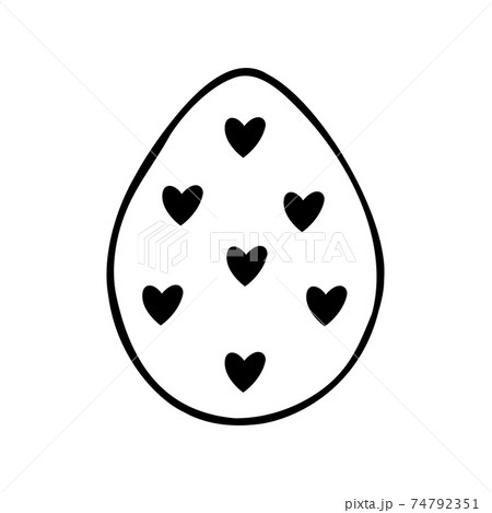 Easter egg doodle illustration isolated on white background. 74792351