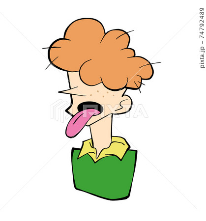 ベーッとするオレンジアフロの少年 ベーッとするオレンジアフロの少年 74792489