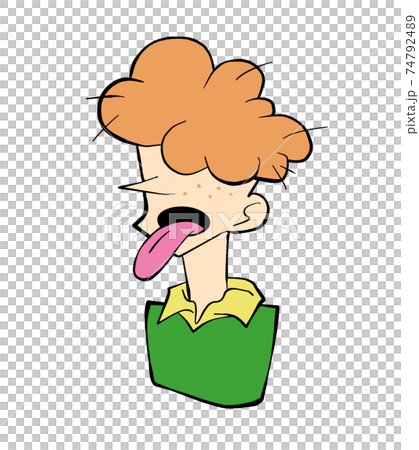 ベーッとするオレンジアフロの少年 ベーッとするオレンジアフロの少年 74792489