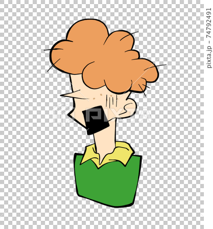 A shocked orange afro boy A shocked orange afro boy 74792491