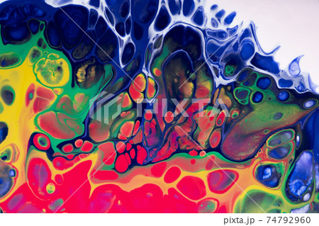 Abstract fluid or liquid art background blue and red colors. Acrylic painting. Abstract fluid or liquid art background blue and red colors. Acrylic painting. 74792960