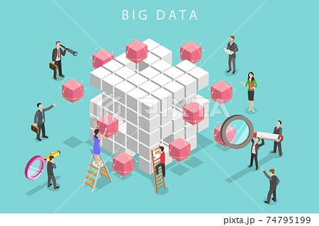 Big data analysis flat isometric vector concept. 74795199
