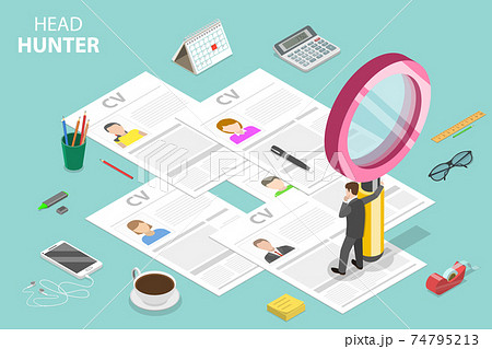 Headhunting and recruitment isometric flat vector concept. Headhunting and recruitment isometric flat vector concept. 74795213