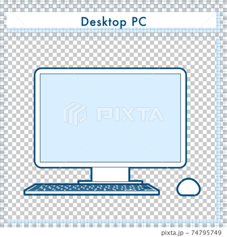 Simple vector illustration of desktop computer Simple vector illustration of desktop computer 74795749