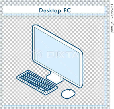 Simple vector illustration of desktop computer Simple vector illustration of desktop computer 74795751