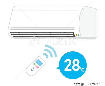 エアコンとリモコンのベクターイラスト 空調 のイラスト素材