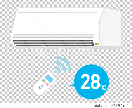エアコンとリモコンのベクターイラスト　空調　　 74797505