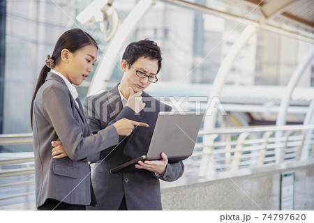 Group diversity partner business meeting trust in businessman and woman talking together Group diversity partner business meeting trust in businessman and woman talking together 74797620