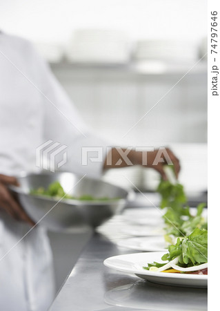 Chef Preparing Salad 74797646