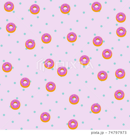 壁紙  ドーナツ ドット パターン 背景　スイーツ柄 74797973