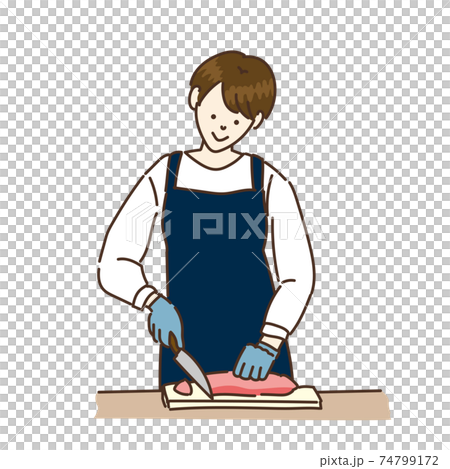 Food processing person processing manufacturing illustration 74799172