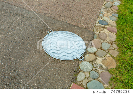 Cast iron and concrete sewer manhole 74799258