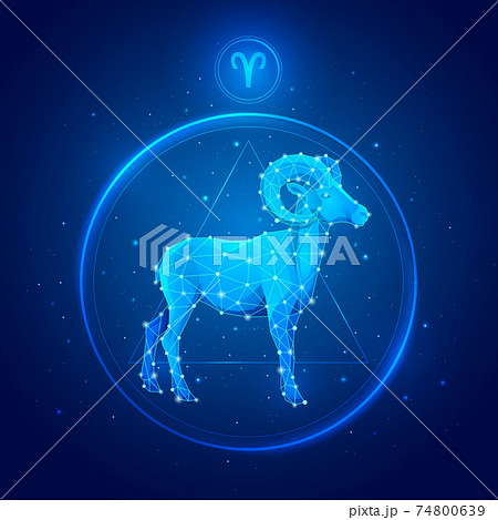Aries zodiac sign icons. 74800639