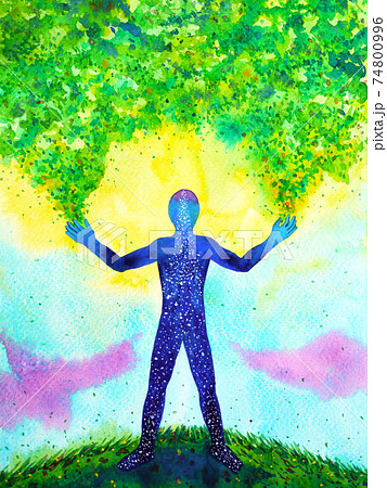 human mind spiritual power tree forest environment healing watercolor painting illustration design hand drawing human mind spiritual power tree forest environment healing watercolor painting illustration design hand drawing 74800996
