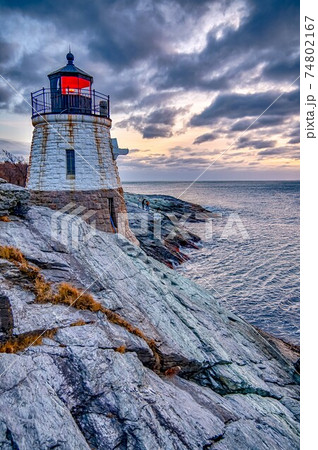 Sunset at Castle Hill Lighthous. Newport, Rhode Island Sunset at Castle Hill Lighthous. Newport, Rhode Island 74802167