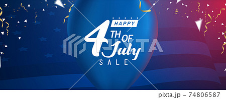 Happy 4th of July Sale, Happy Independent Day Sale Banner 74806587