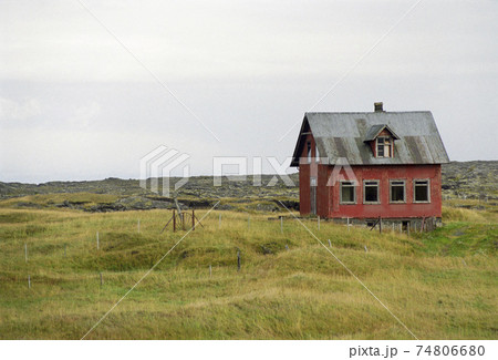 Old house in rugged landscape Old house in rugged landscape 74806680