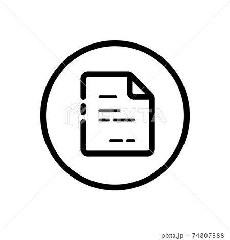 Text document. Paper with content. Invoice. Commerce outline icon in a circle. Vector illustration Text document. Paper with content. Invoice. Commerce outline icon in a circle. Vector illustration 74807388