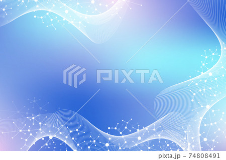 Structure molecule and communication wave flow. Dna, atom, neurons. Scientific molecule background for medicine, science, technology, chemistry, illustration. 74808491