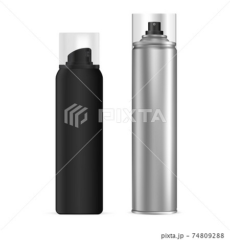 Spray bottle. Aerosol spray can, hairspray mockup 74809288